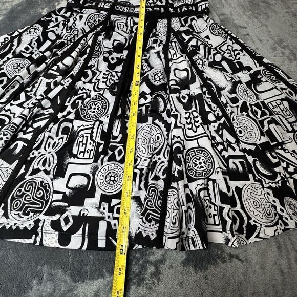 Lapis Skirt Sz M Women's White Black Print A-Line Full Pull On  Stretch Comfort - Picture 10 of 12